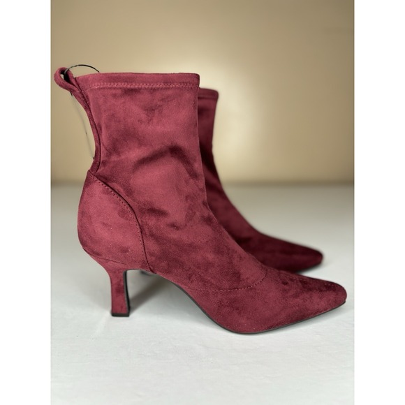 Shoes - Women's Worthington Womens Olympia Flared Heel Booties Boots Size 10 Oxblood